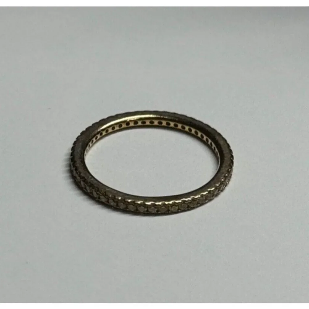 925 STERLING SILVER GOLD PLATED CZ RING SIZE 6